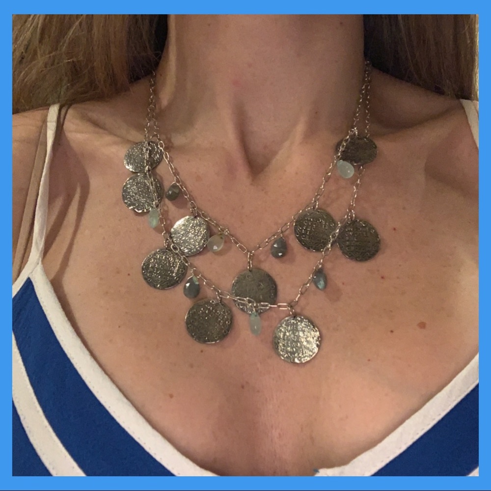 STELLA & DOT Silver Riviera Coin Necklace